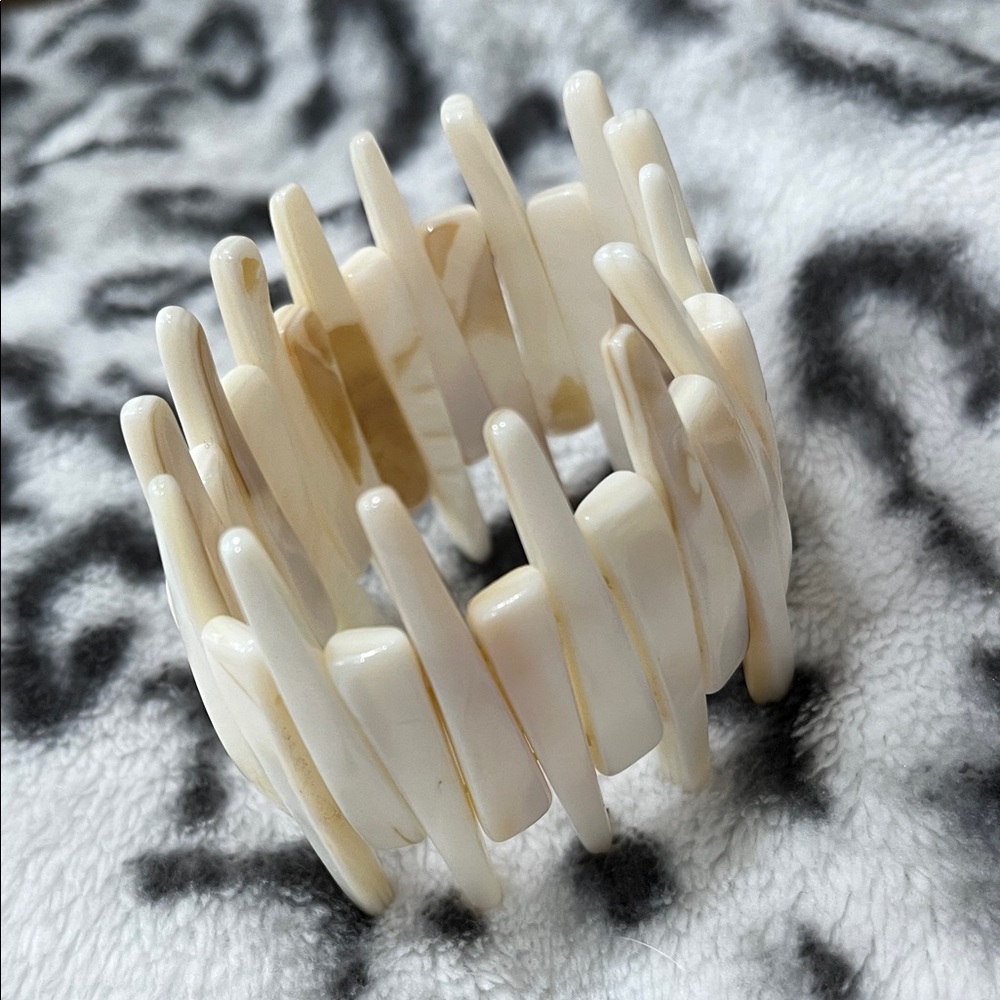 Cream Bone Spike Bracelet